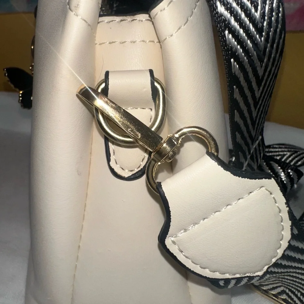 Chic Cream Butterfly Crossbody Bag